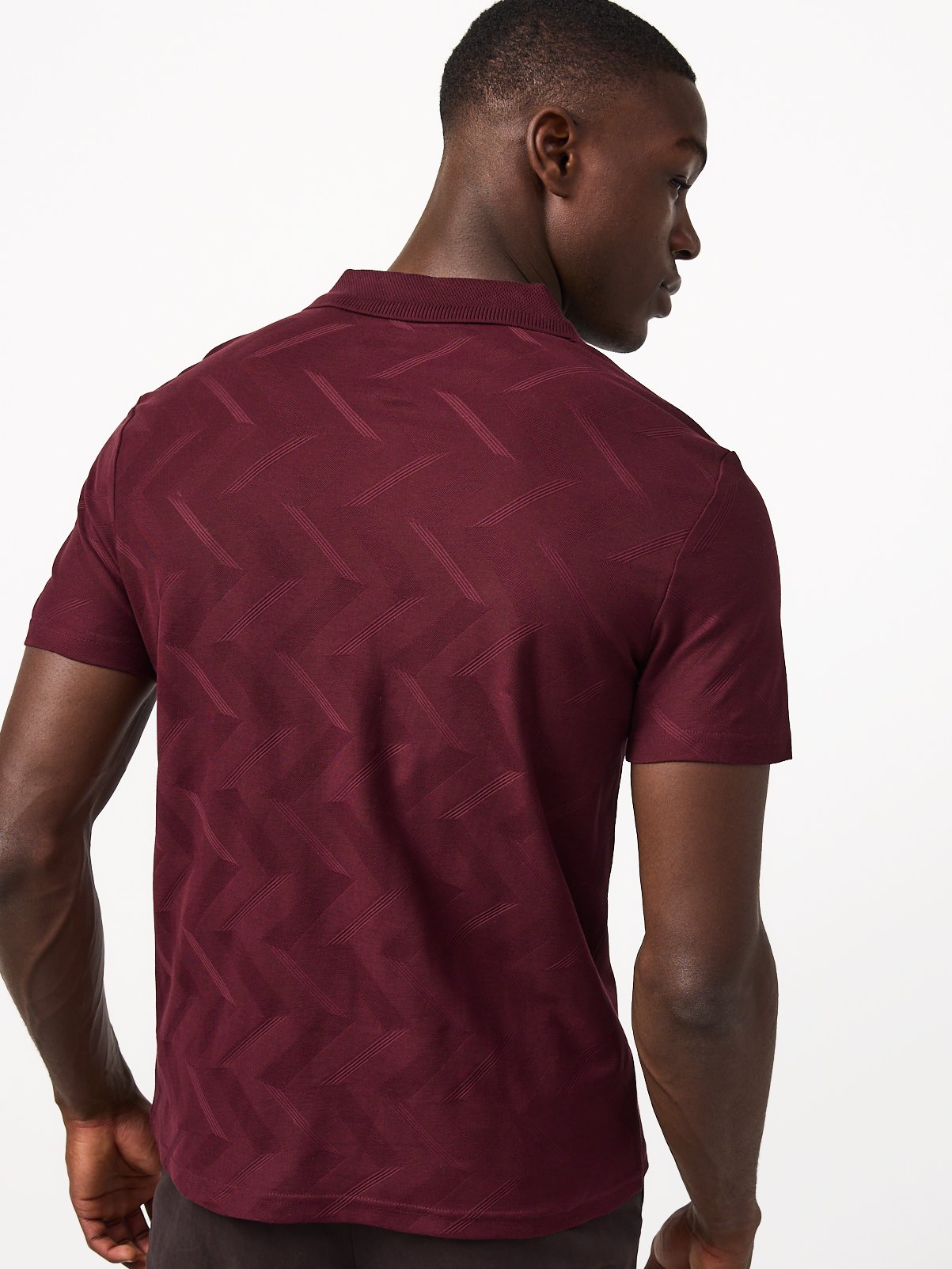 Dark Red Patterned Polo Shirt XXXL - Image 5 thumbnail